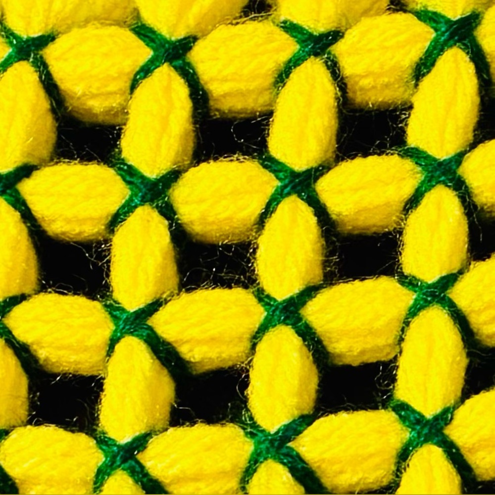 Hot pad, Trivet or Doily Yellow and Green 14”x4” Handmade - Picture 2 of 2